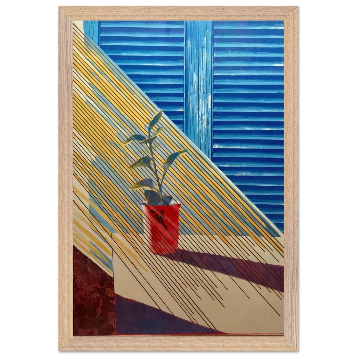 David Hockney - David Hockney Wall art - 20x25 cm / 8x10 inches - Premium Wooden Framed Poster With Fine Art Paper - White frame