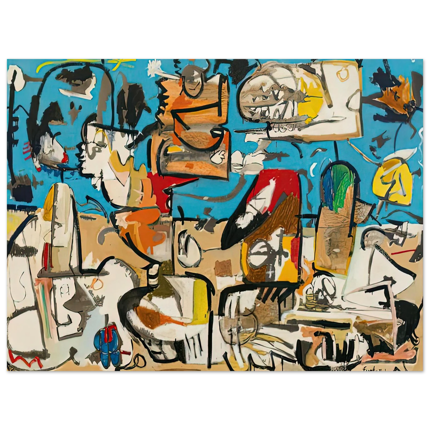 Helen Frankenthaler - Untitled, 1951- Wall Art - 60x80 cm / 24x32 inches - Fine Art Poster-canvas - -