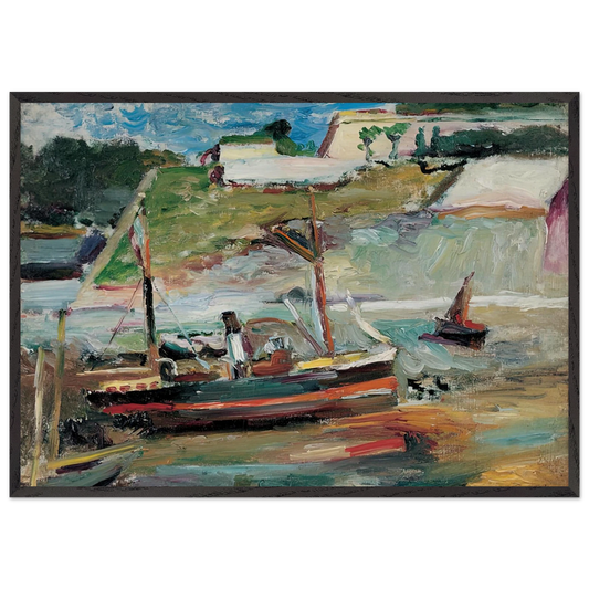 BELLE ILE LE PORT DE PALAIS 1896 - Henri Matisse 70x100 cm / 28x40 inches Framed Art Print – Black Wooden Frame