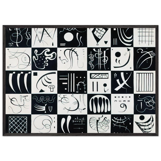 THIRTY 1937 - Wassily Kandinsky 70x100 cm / 28x40 inches Framed Art Print – Black Wooden Frame