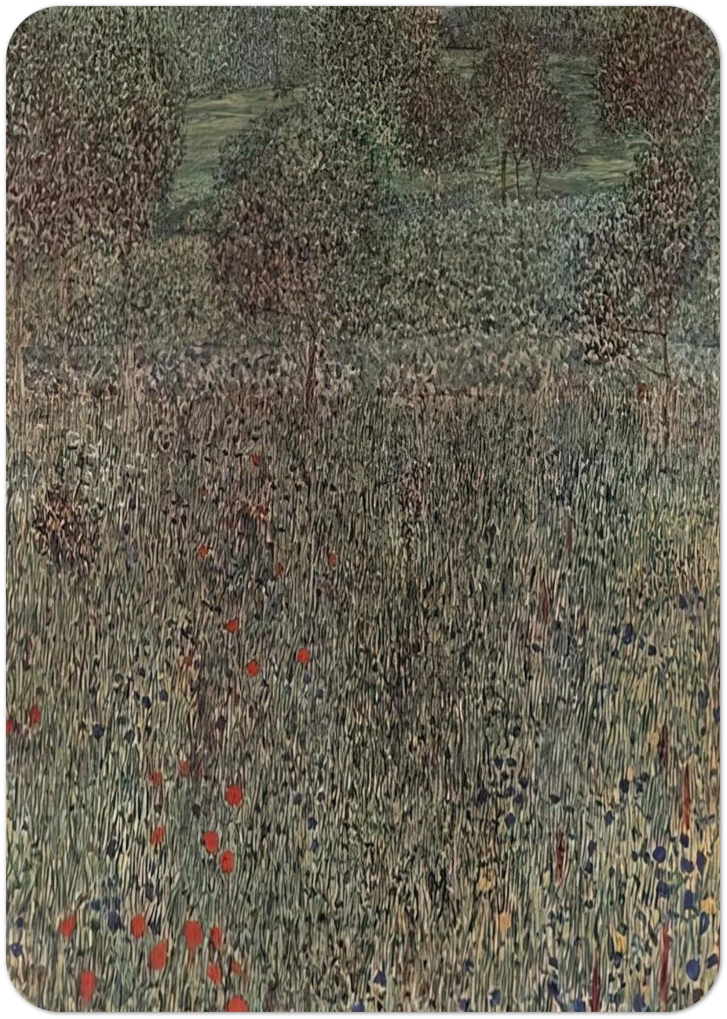 BLOOMING FIELD By Gustav Klimt Pack of 10 Post Cards | Gustav Klimt Post Cards | A6 (10.5 x 14.8 cm) - 4.1 x 5.8 inches