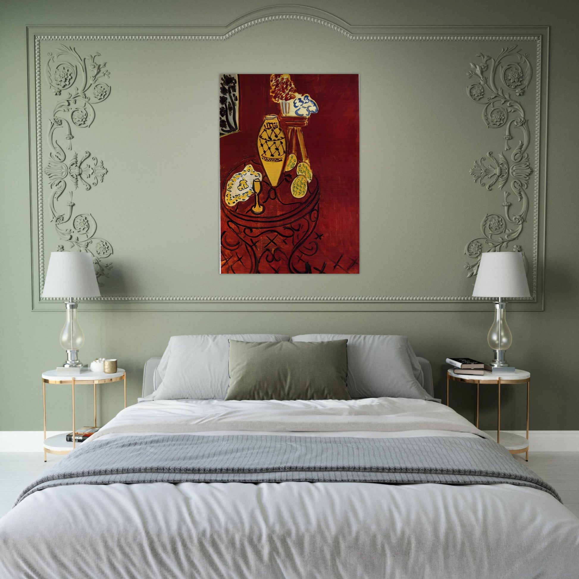INTERIOR IN VENETIAN RED 1946 - Henri Matisse Brushed Aluminum Print - 70x100 cm / 28x40 inches | Henri Matisse Aluminum Print | Henri Matisse Prints