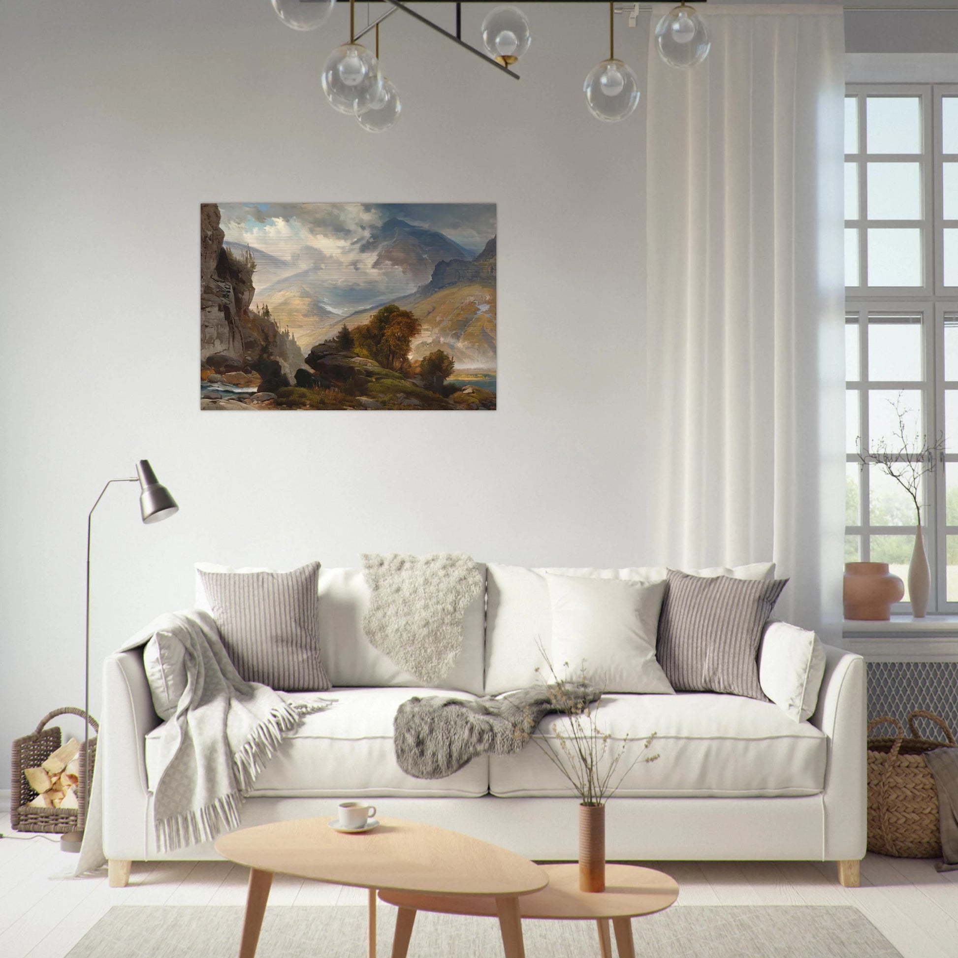 The White Mountains - Thomas Moran Brushed Aluminum Print - 70x100 cm / 28x40 inches | Thomas Moran Aluminum Print | Thomas Moran Prints