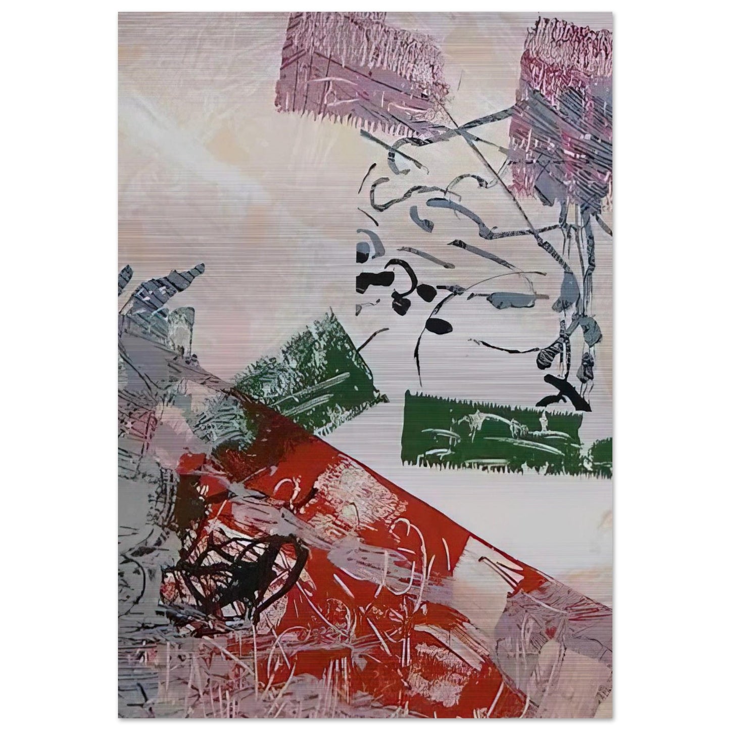 Lithograph 1968 - Jean-Paul Riopelle Brushed Aluminum Print - 70x100 cm / 28x40 inches | Jean-Paul Riopelle Aluminum Print | Jean-Paul Riopelle Prints