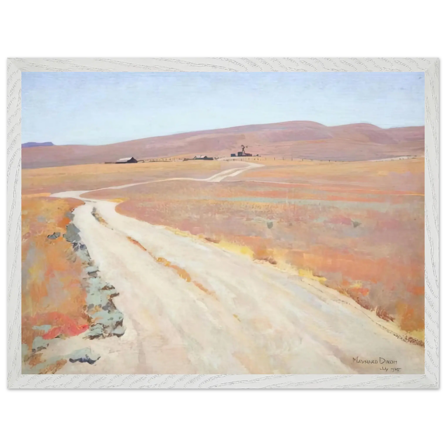 Maynard Dixon - ABANDONED RANCH 1935 Wall art - 50x70 cm / 20x28 Inches - Premium Wooden Framed Poster With Fine Art Paper - Wood frame