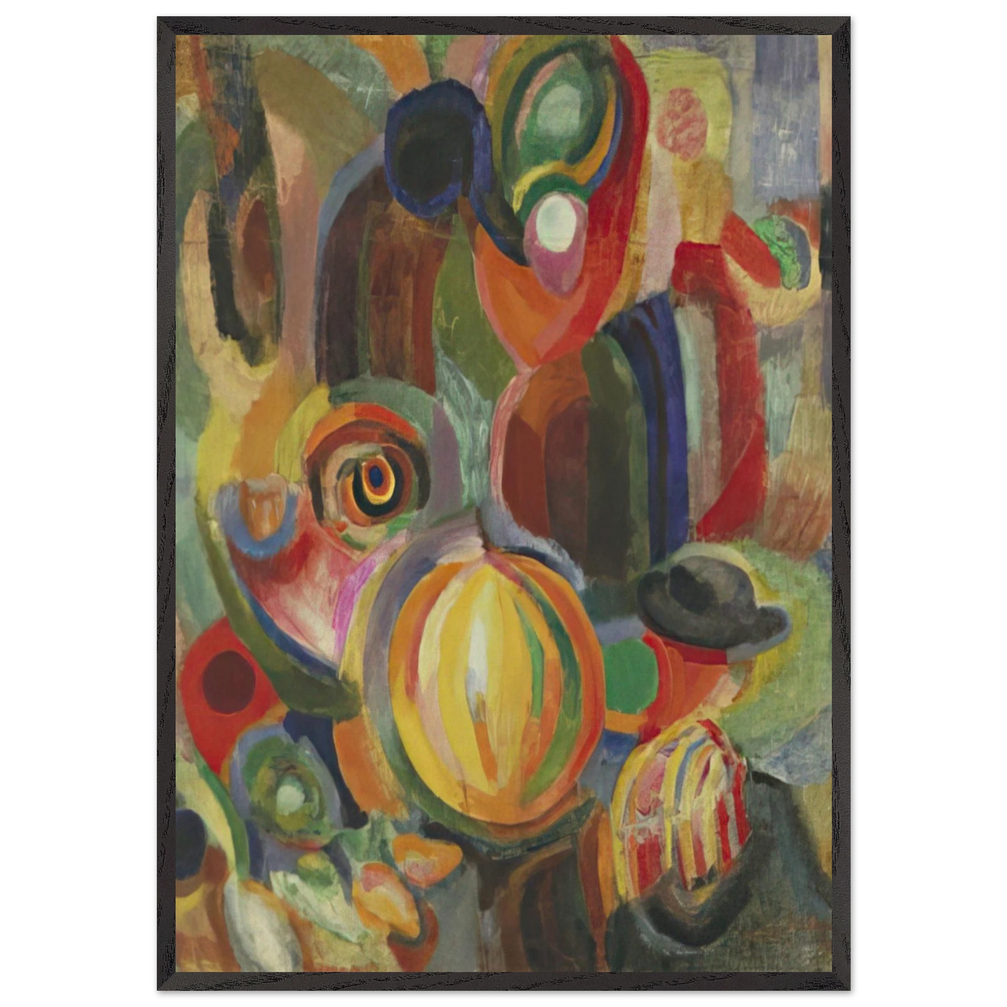 PORTUGUESE MARKET 1915 - Sonia Delaunay 70x100 cm / 28x40 inches Framed Art Print – Black Wooden Frame