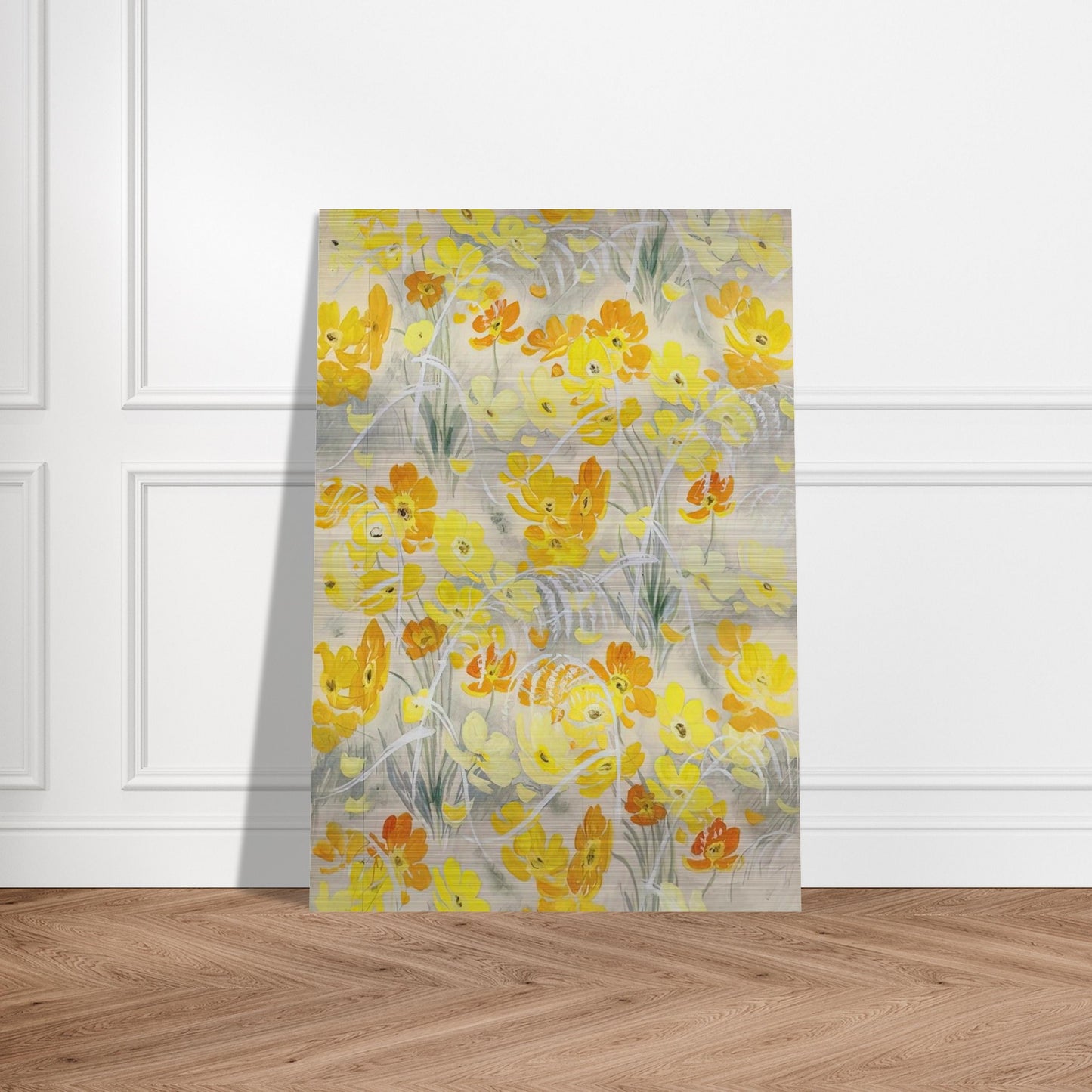 Orange and Yellow Flowers - Post-Impressionism - Le Pho Brushed Aluminum Print - 70x100 cm / 28x40 inches | Le Pho Aluminum Print | Le Pho Prints