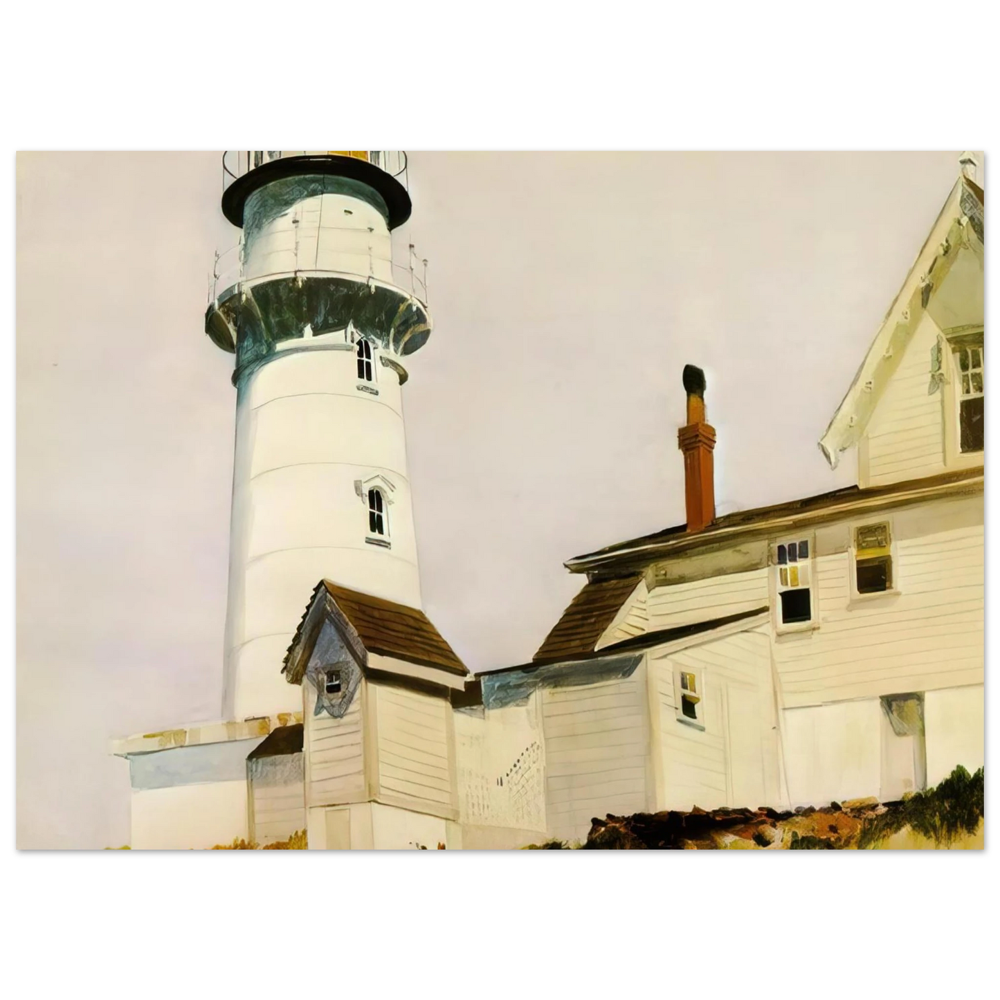 Edward Hopper - Light at Two lights Fine Art Poster