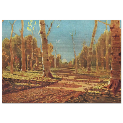 A Birch Grove - Arkhyp Kuindzhi Brushed Aluminum Print - 70x100 cm / 28x40 inches | Arkhyp Kuindzhi Aluminum Print | Arkhyp Kuindzhi Prints