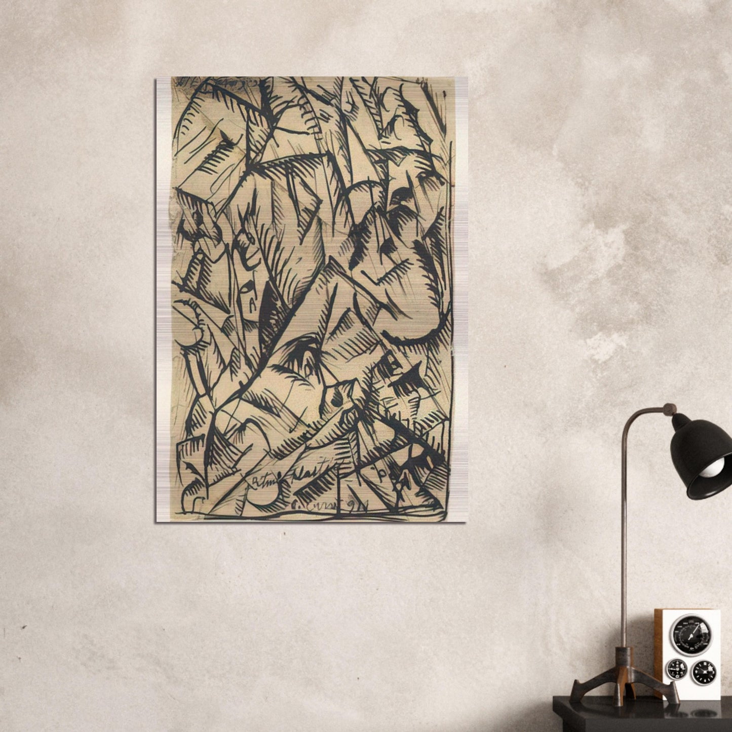 RITMI PLASTICI 1911 - Carlo Carra Brushed Aluminum Print - 70x100 cm / 28x40 inches | Carlo Carra Aluminum Print | Carlo Carra Prints