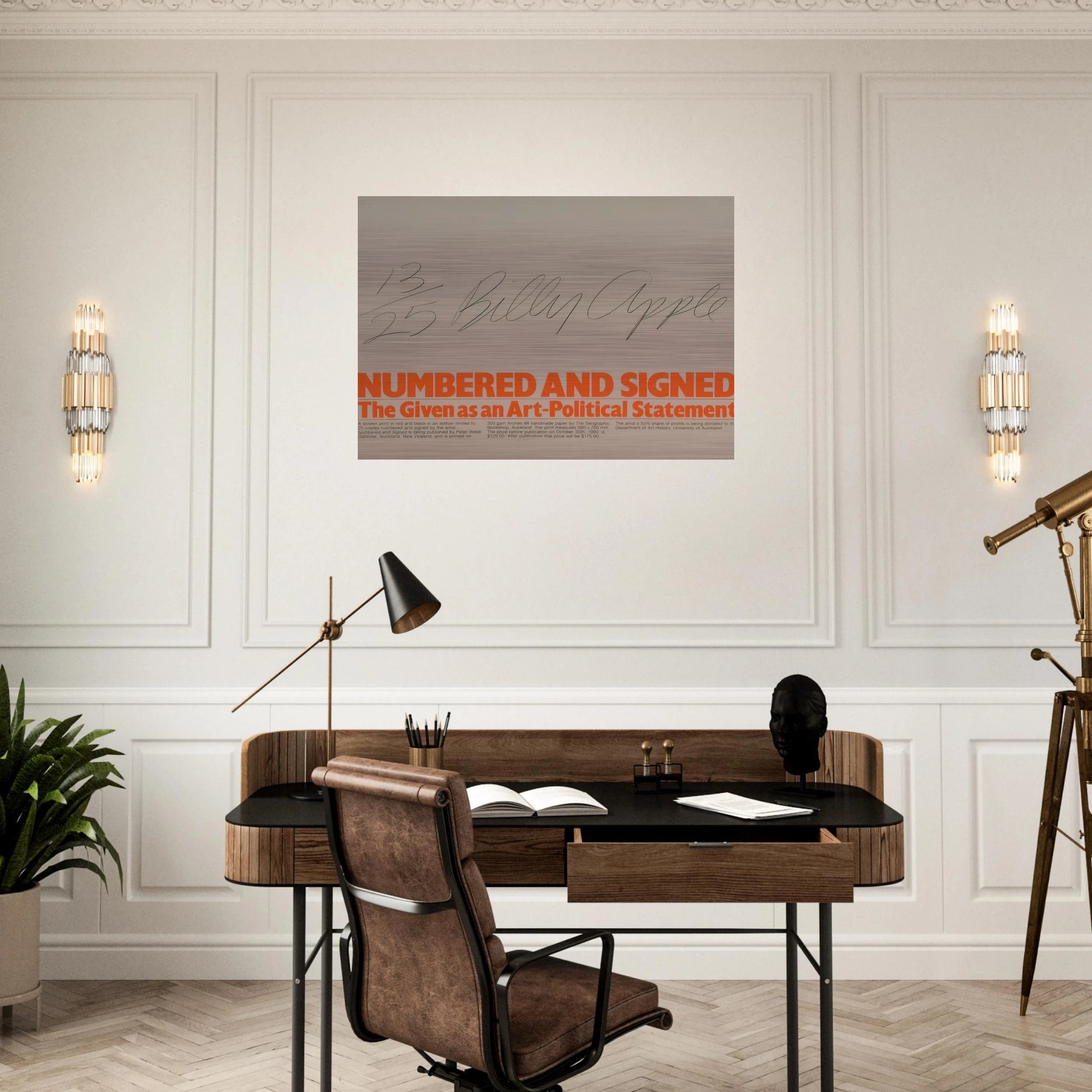 Numbered and Signed - 1980 - Billy Apple Brushed Aluminum Print - 70x100 cm / 28x40 inches | Billy Apple Aluminum Print | Billy Apple Prints