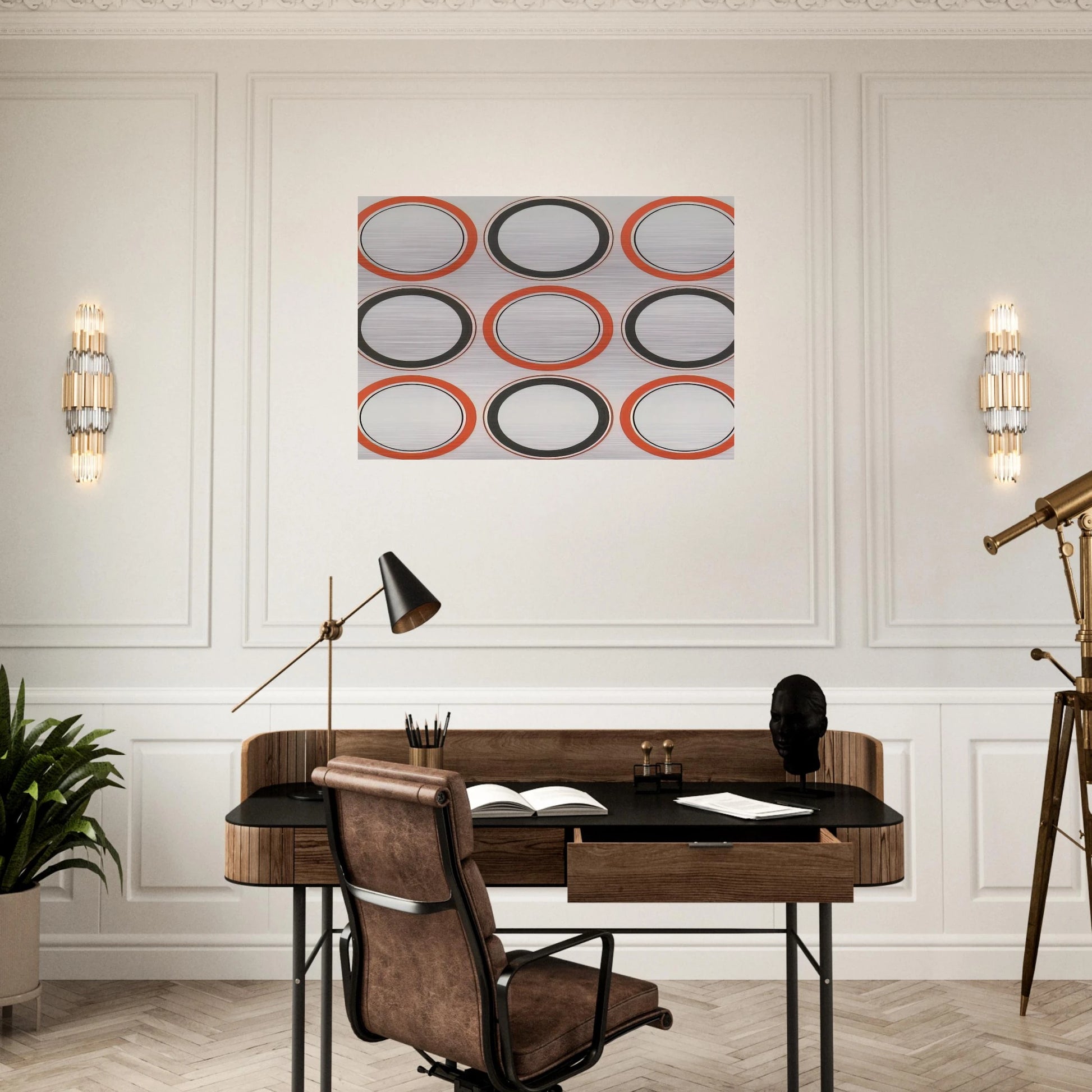 Cercle rouge et noir - 1980 - Antonio Asis Brushed Aluminum Print - 70x100 cm / 28x40 inches | Antonio Asis Aluminum Print | Antonio Asis Prints