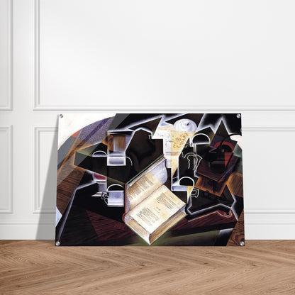 BOOK PIPE AND GLASSES - Juan Gris Acrylic Print - 70x100 cm / 28x40″ inches