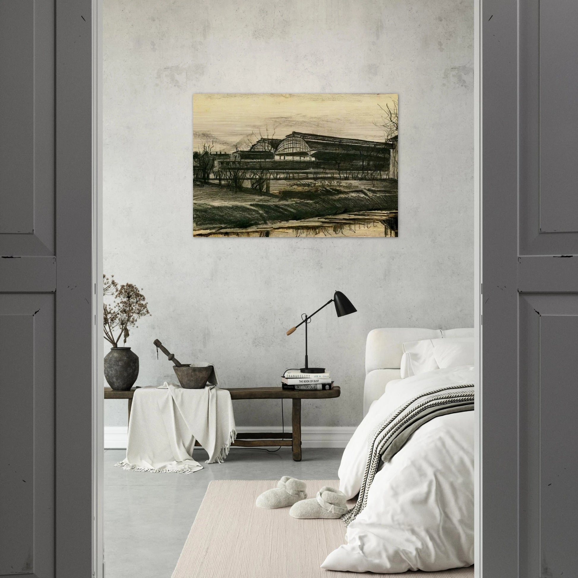 Station in The Hague - Vincent van Gogh Brushed Aluminum Print - 70x100 cm / 28x40 inches | Vincent van Gogh Aluminum Print | Vincent van Gogh Prints
