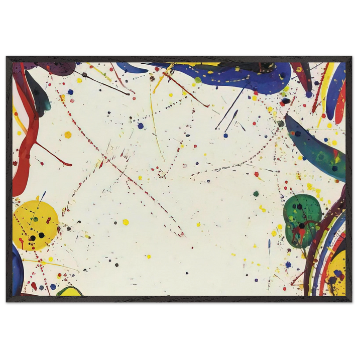 2 Pri-Rain - Sam Francis 70x100 cm / 28x40 inches Framed Art Print – Black Wooden Frame
