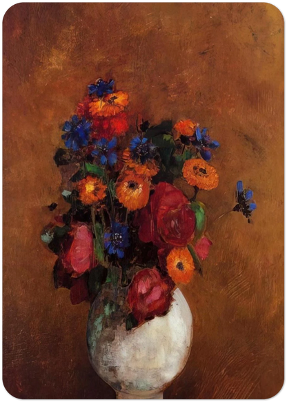 BOUQUET OF FLOWERS IN A WHITE VASE By Odilon Redon Pack of 10 Post Cards | Odilon Redon Post Cards | A6 (10.5 x 14.8 cm) - 4.1 x 5.8 inches