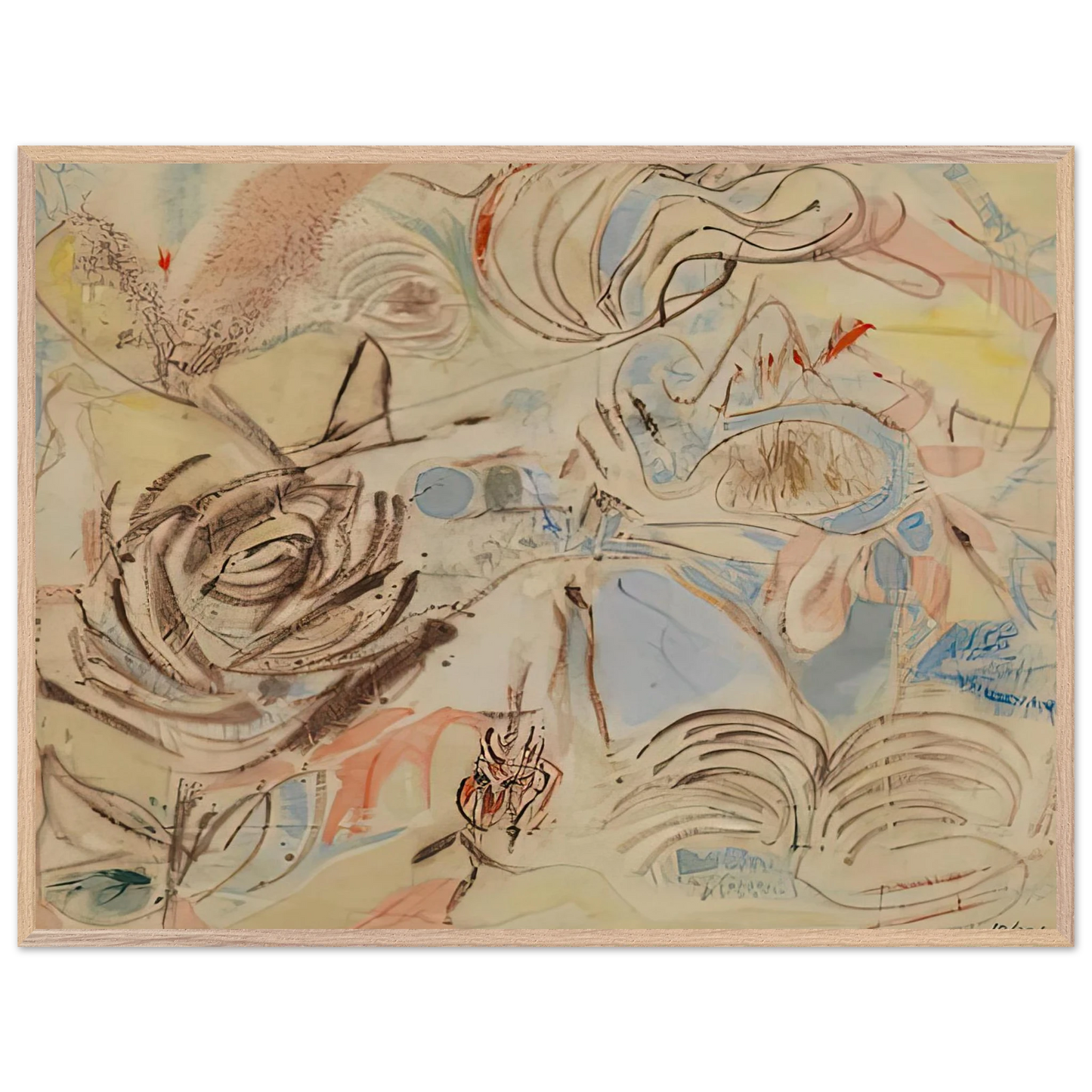 Helen Frankenthaler - 10 29 52, 1952- Wall Art - 21x29.7 cm / 8x12" - Premium Wooden Framed Poster With Fine Art Paper-canvas - White frame