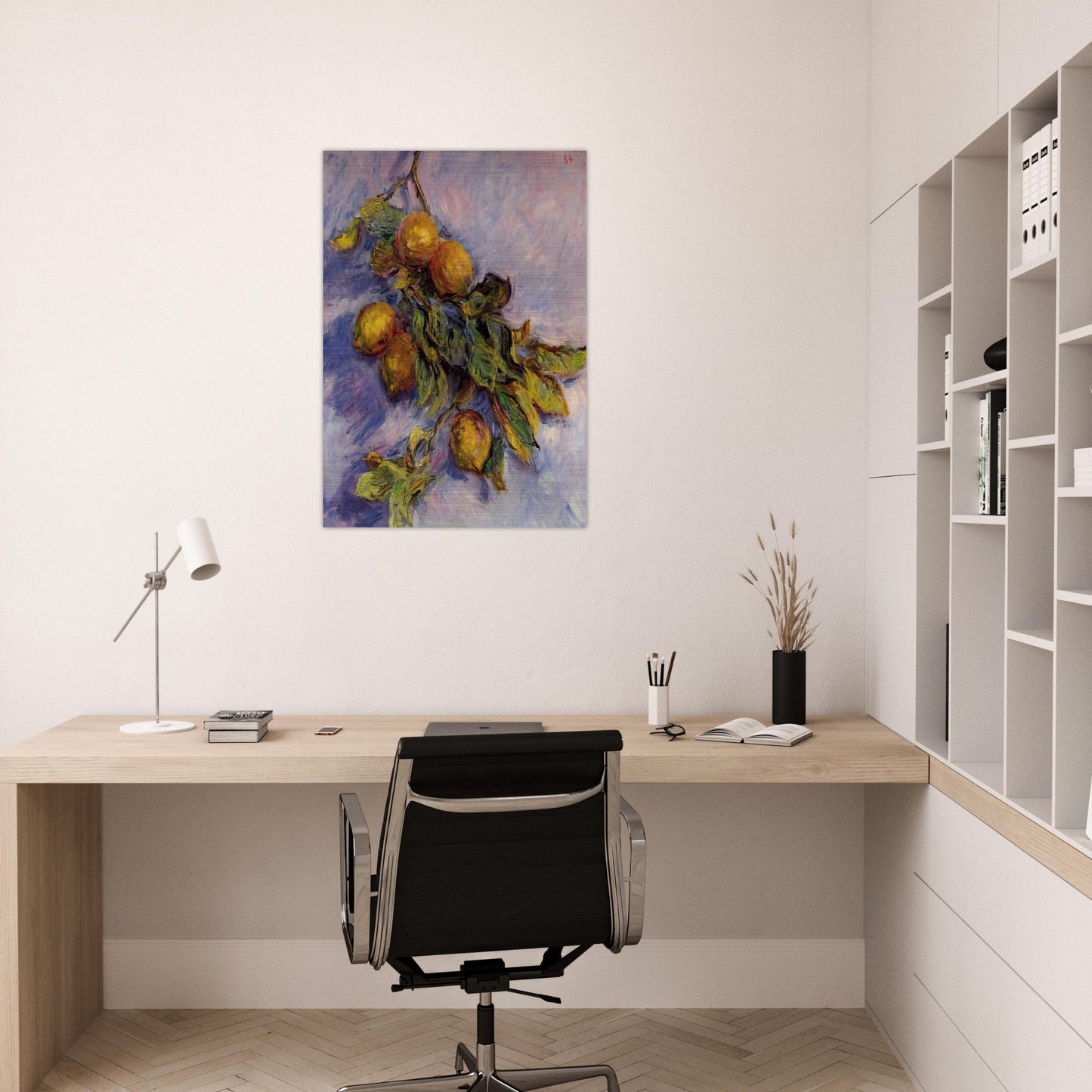 Branch of Lemons - claude monet Brushed Aluminum Print - 70x100 cm / 28x40 inches | claude monet Aluminum Print | claude monet Prints