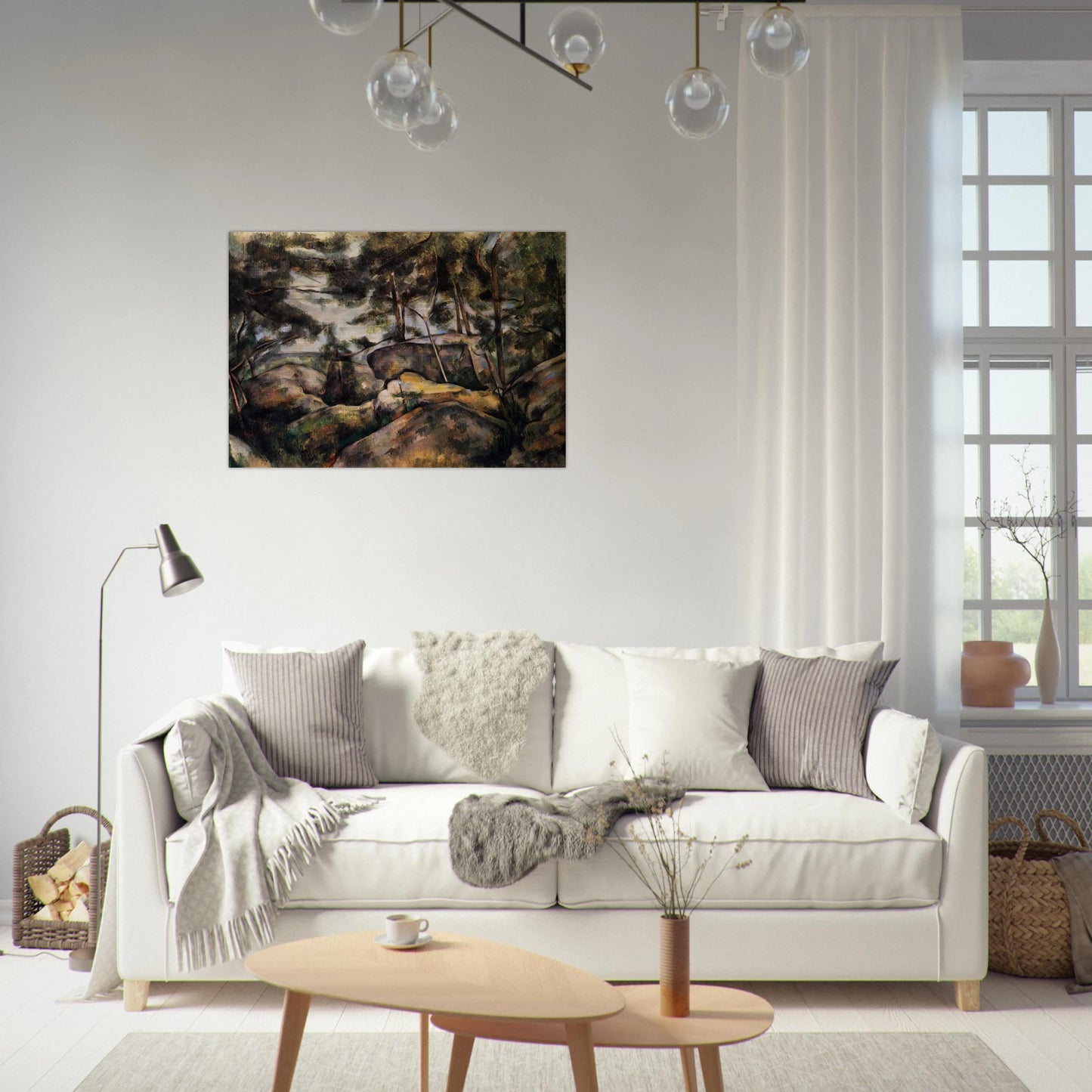 Rocks at Fountainebleau - Paul Cézanne Brushed Aluminum Print - 70x100 cm / 28x40 inches | Paul Cézanne Aluminum Print | Paul Cézanne Prints