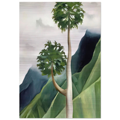 Papaya Tree-Iao Valley - Georgia O'Keeffe Brushed Aluminum Print - 70x100 cm / 28x40 inches | Georgia O'Keeffe Aluminum Print | Georgia O'Keeffe Prints