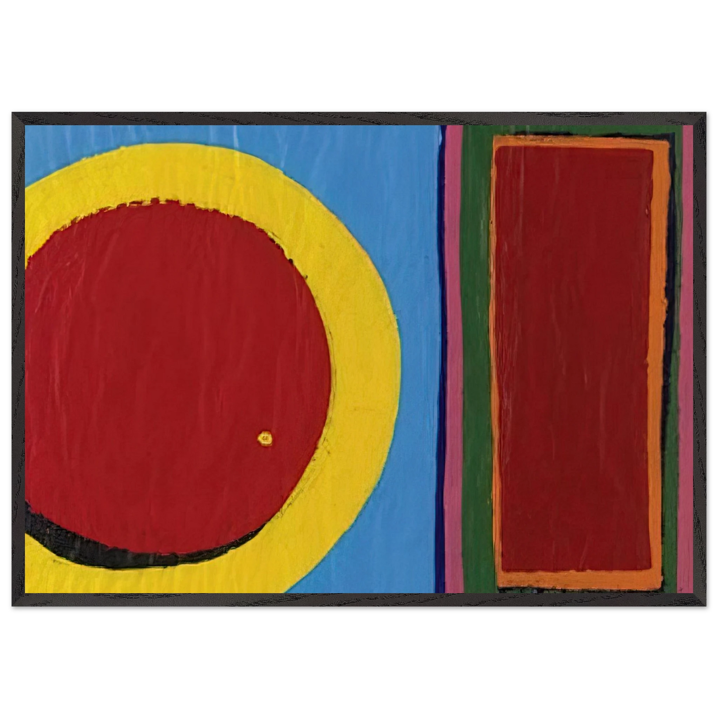 Composition N1 - Al Held 70x100 cm / 28x40 inches Framed Art Print – Black Wooden Frame