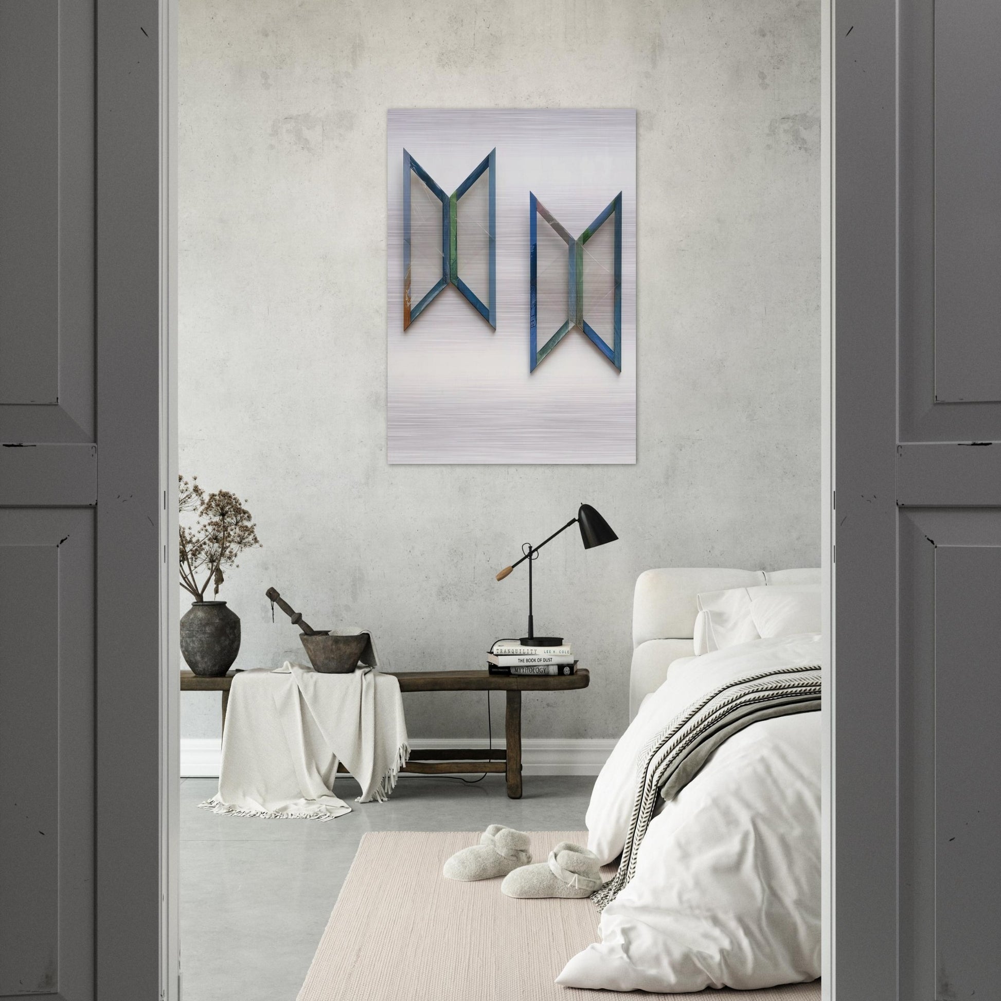 Quattro trapezi azzurri - 1978 - Carla Accardi Brushed Aluminum Print - 70x100 cm / 28x40 inches | Carla Accardi Aluminum Print | Carla Accardi Prints