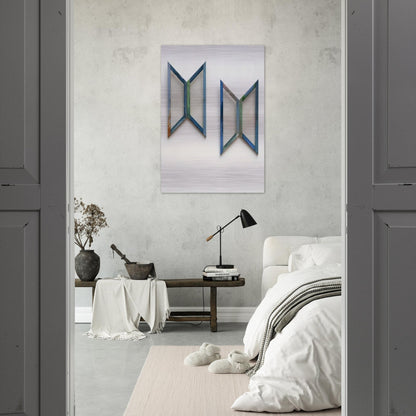 Quattro trapezi azzurri - 1978 - Carla Accardi Brushed Aluminum Print - 70x100 cm / 28x40 inches | Carla Accardi Aluminum Print | Carla Accardi Prints