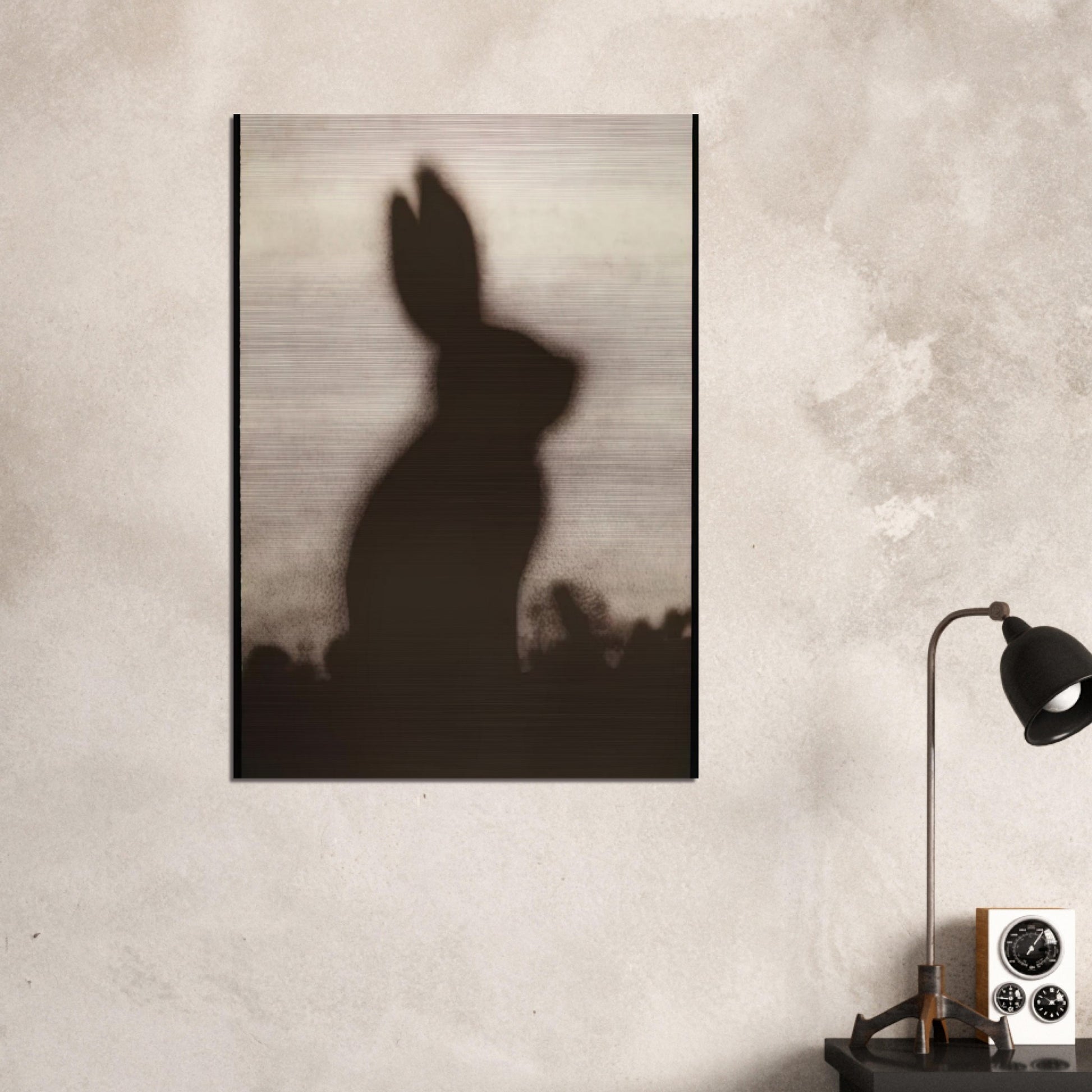 RABBIT 1986 - Edward Ruscha Brushed Aluminum Print - 70x100 cm / 28x40 inches | Edward Ruscha Aluminum Print | Edward Ruscha Prints