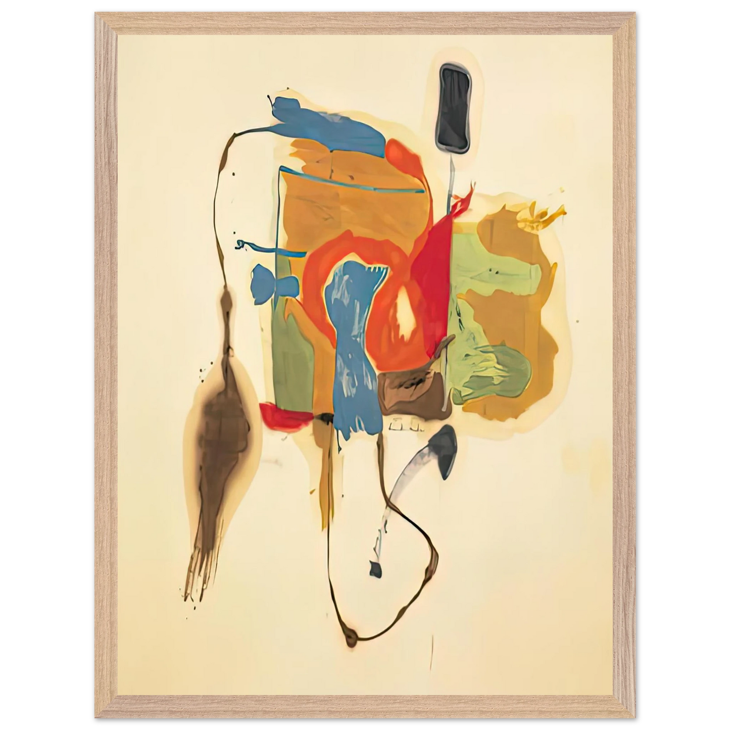 Helen Frankenthaler - Blue Form in a Scene, 1961- Wall Art - 60x80 cm / 24x32 inches - Fine Art Poster-canvas - -