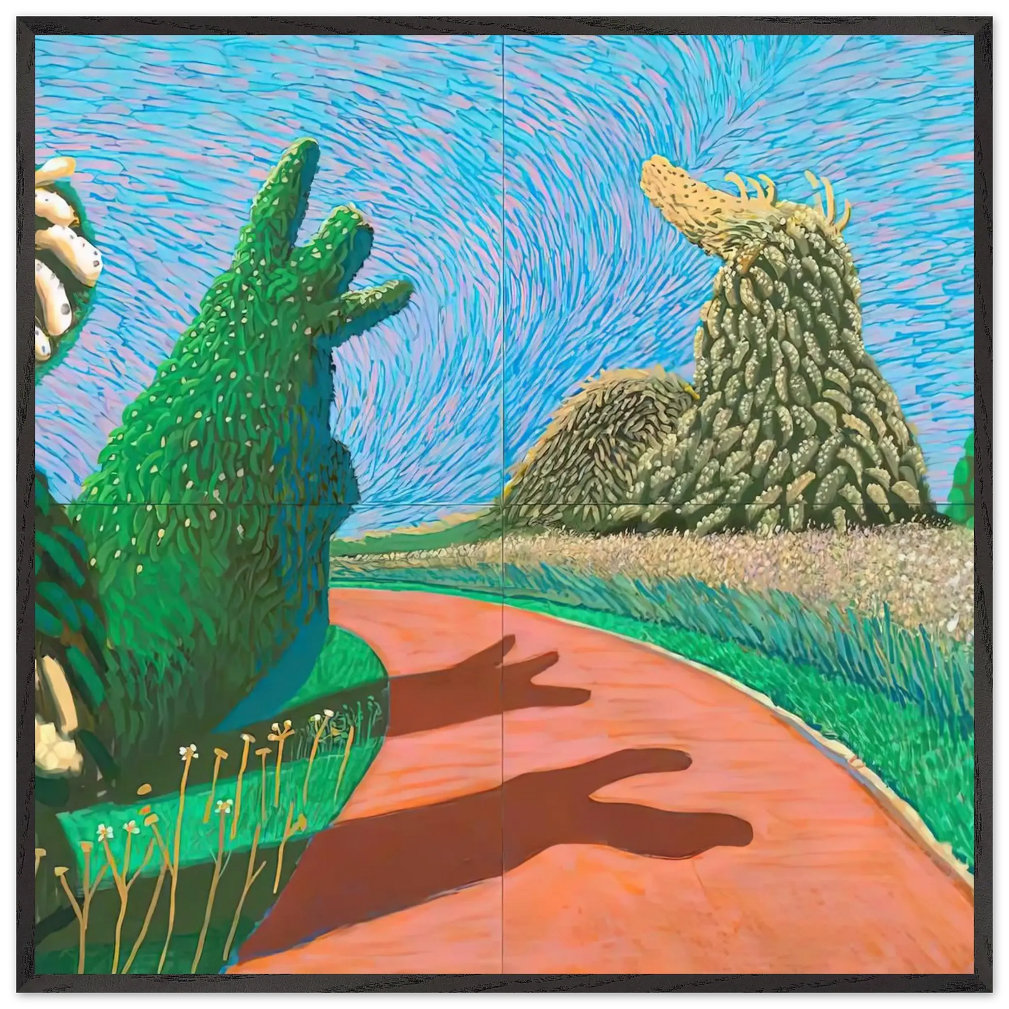 David Hockney - David Hockney Wall art - 50x70 cm / 20x28 Inches - Premium Wooden Framed Poster With Fine Art Paper - Black frame
