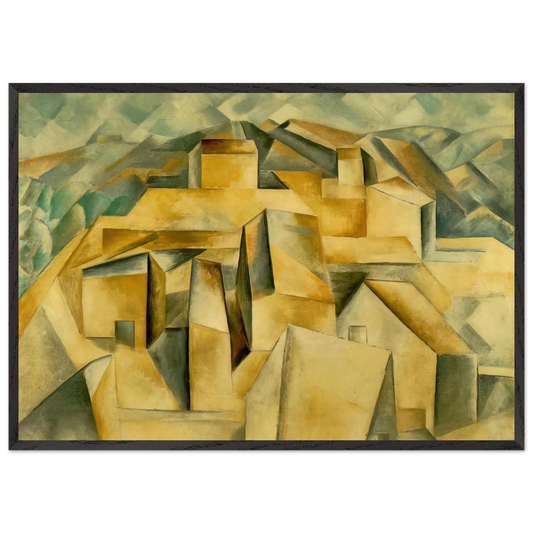 Houses on the hill N1 - Pablo Picasso 70x100 cm / 28x40 inches Framed Art Print – Black Wooden Frame