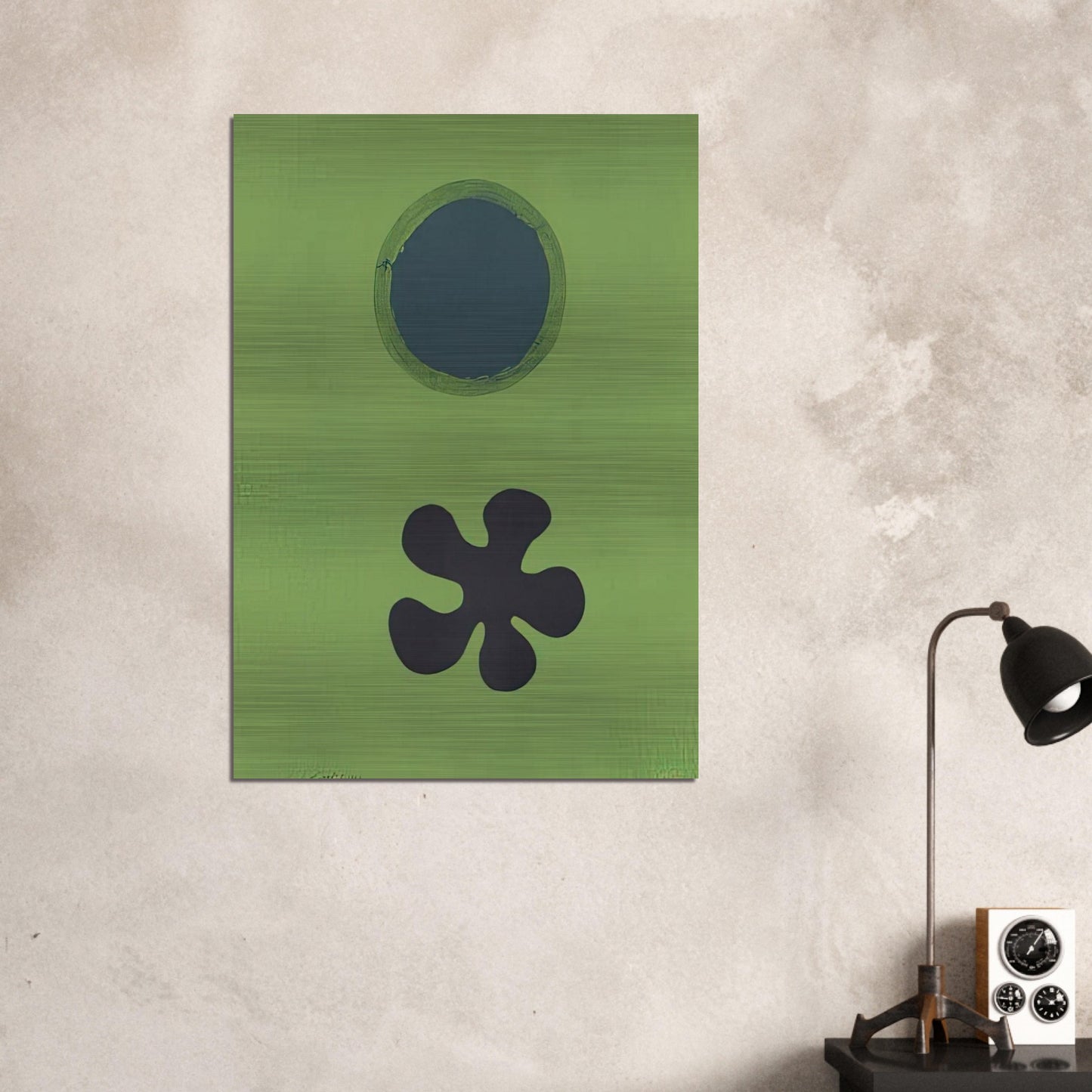 Green Ground--Black Form - 1966 - Adolph Gottlieb Brushed Aluminum Print - 70x100 cm / 28x40 inches | Adolph Gottlieb Aluminum Print | Adolph Gottlieb Prints