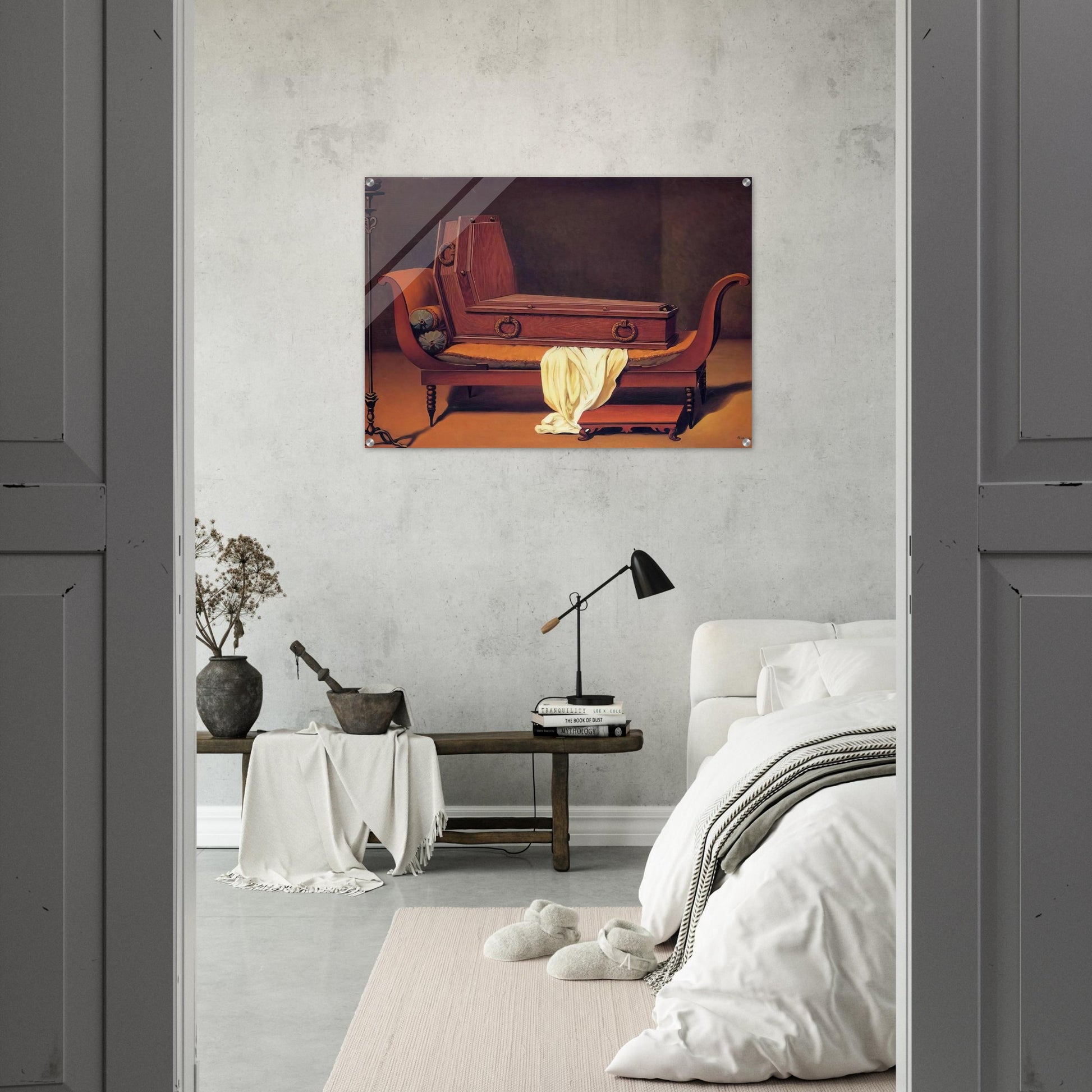 PERSPECTIVE MADAME RECAMIER BY DAVID 1949 - Rene Magritte Acrylic Print - 70x100 cm / 28x40″ inches