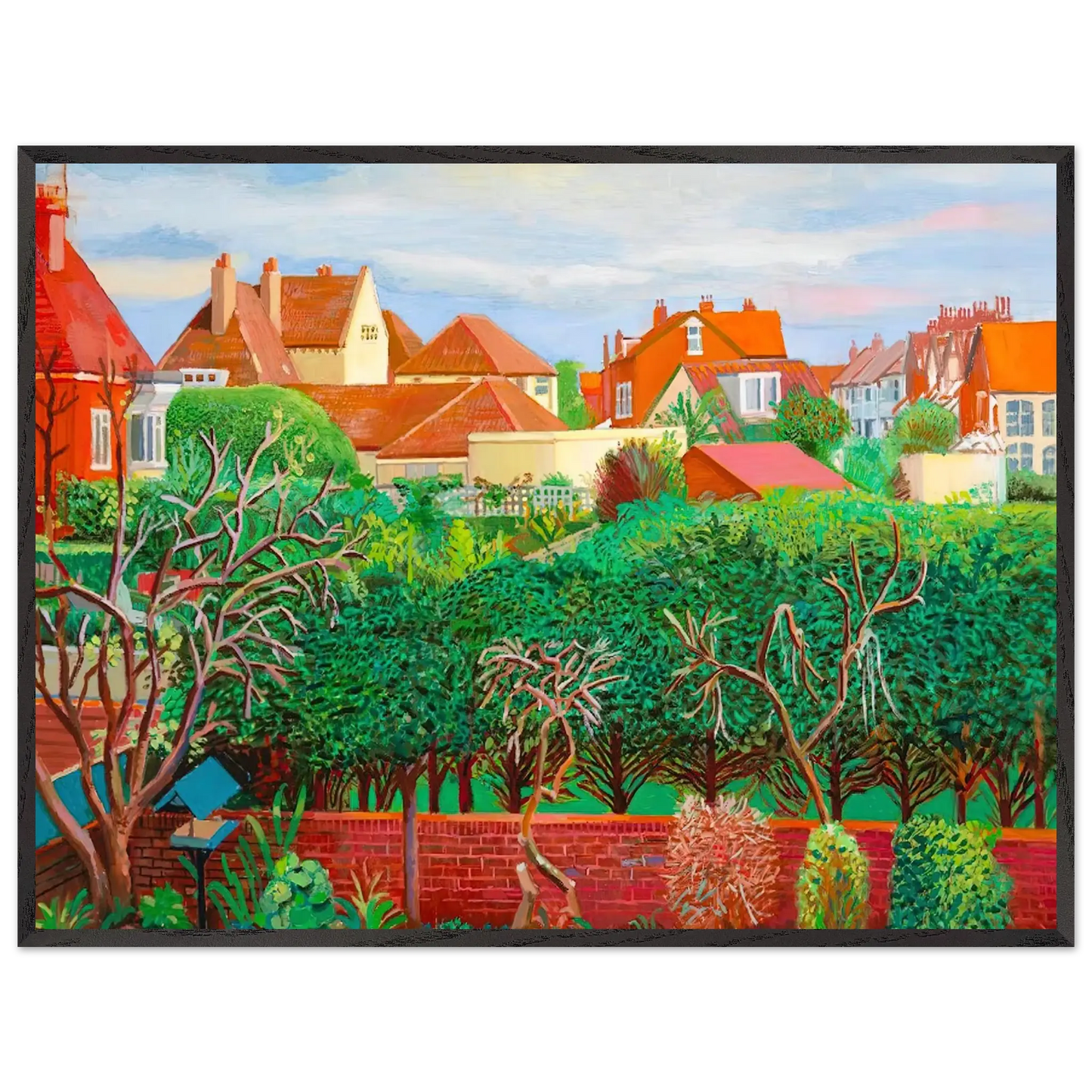 David Hockney - David Hockney Wall art - 45x60 cm / 18x24 Inches - Premium Wooden Framed Poster With Fine Art Paper - White frame