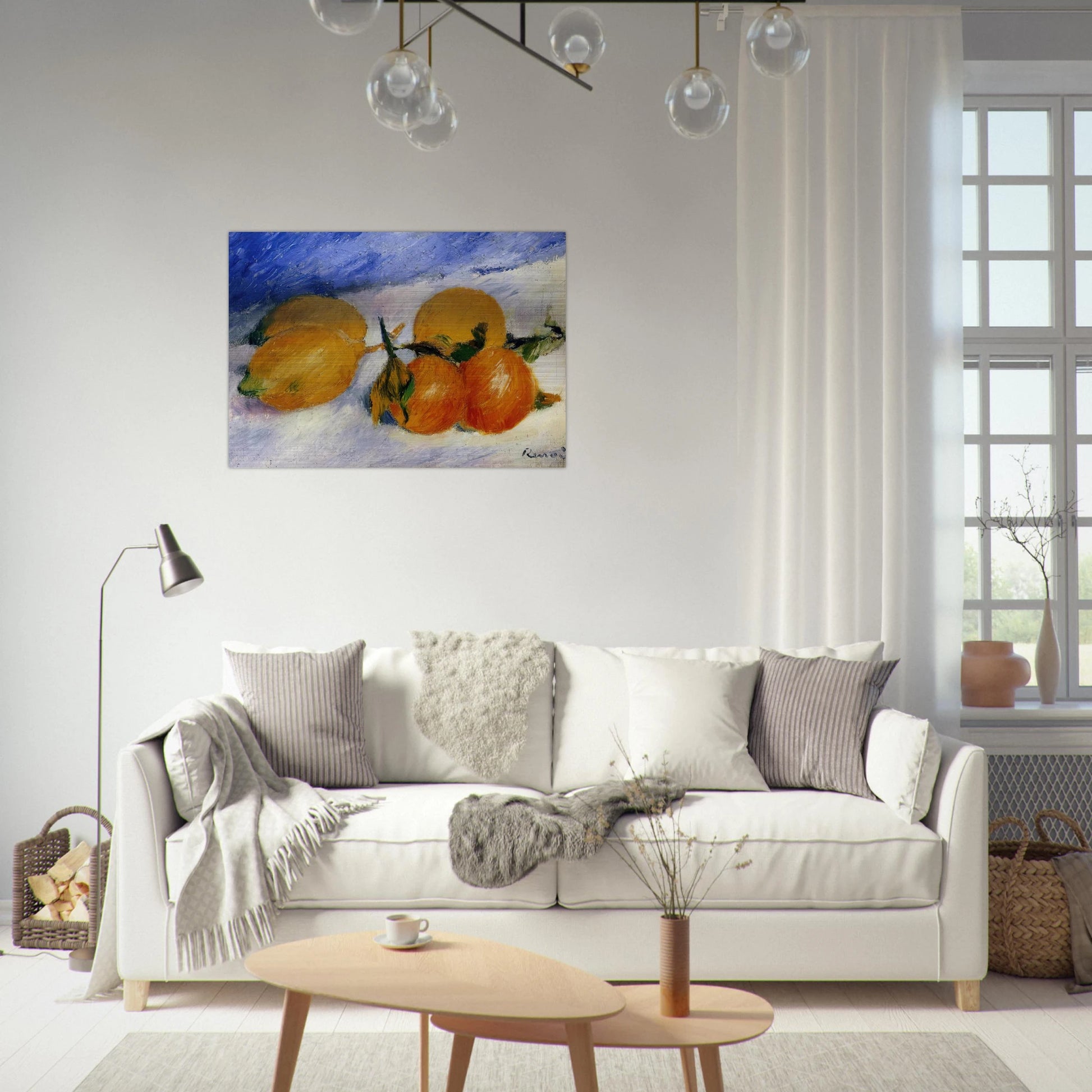 Still Life with Lemons and Oranges - Pierre-Auguste Renoir Brushed Aluminum Print - 70x100 cm / 28x40 inches | Pierre-Auguste Renoir Aluminum Print | Pierre-Auguste Renoir Prints