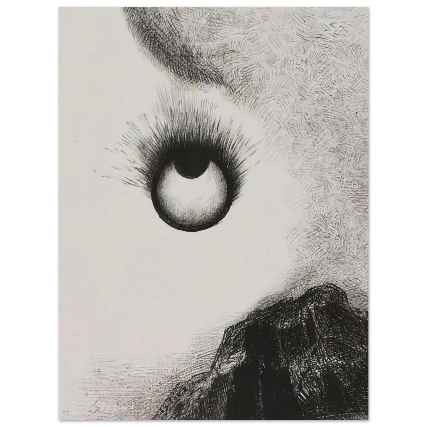 Odilon Redon - EVERYWHERE EYEBALLS ARE AFLAME 1888  75x100 cm / 30x40inches Fine Art Poster