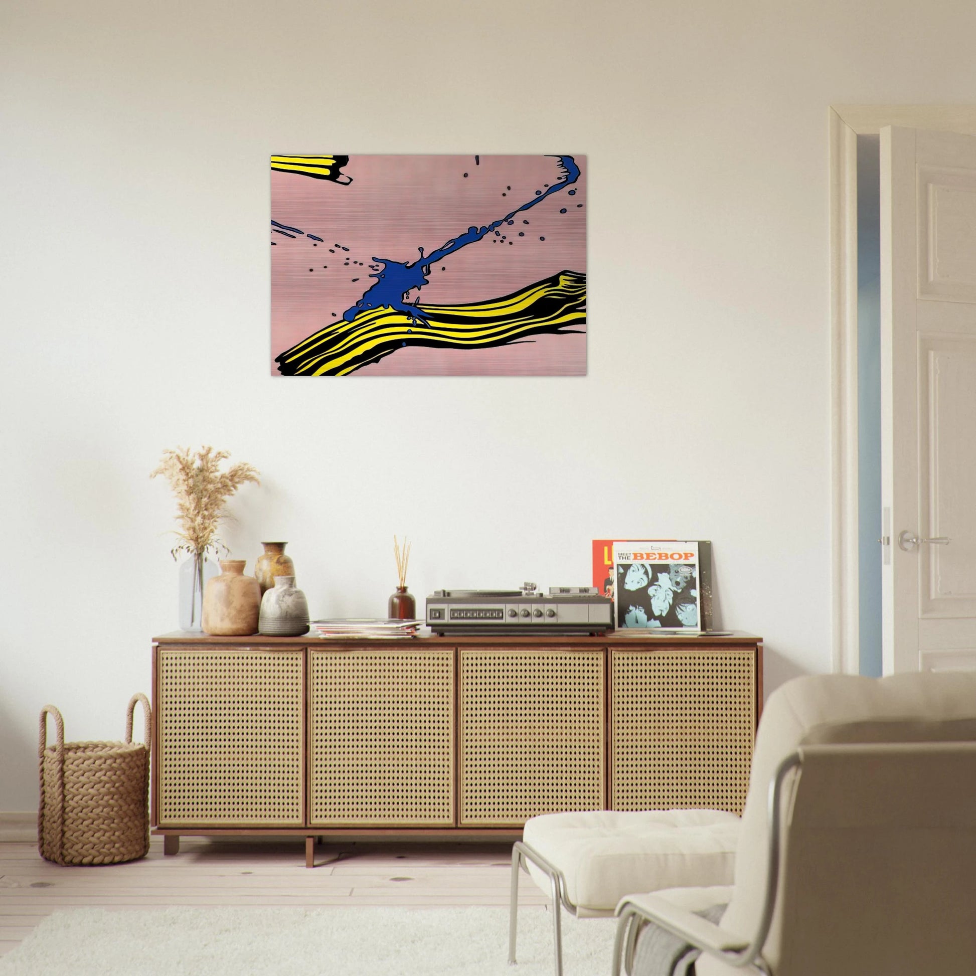 BRUSHSTROKE WITH SPATTER 1966 - Roy Lichtenstein Brushed Aluminum Print - 70x100 cm / 28x40 inches | Roy Lichtenstein Aluminum Print | Roy Lichtenstein Prints