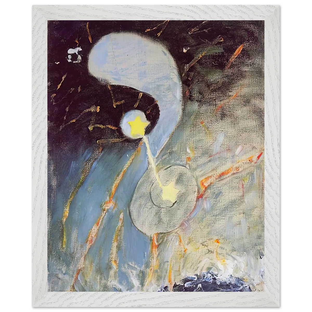 Hilma af Klint - CHAOS NR 2 1906 Wall art - 45x60 cm / 18x24 Inches - Premium Wooden Framed Poster With Fine Art Paper - White frame