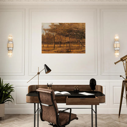 Landscape with Trees - Vincent van Gogh Brushed Aluminum Print - 70x100 cm / 28x40 inches | Vincent van Gogh Aluminum Print | Vincent van Gogh Prints