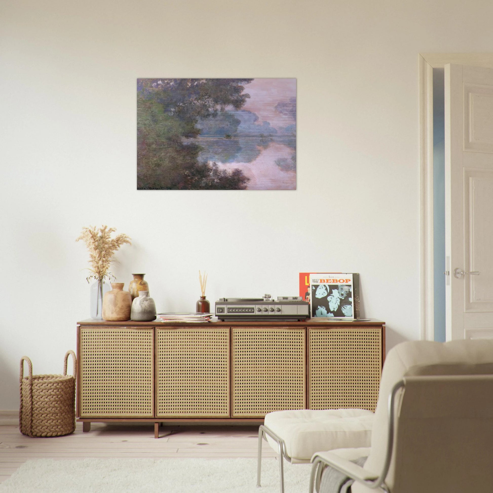 Morning on the Seine, near Giverny - claude monet Brushed Aluminum Print - 70x100 cm / 28x40 inches | claude monet Aluminum Print | claude monet Prints