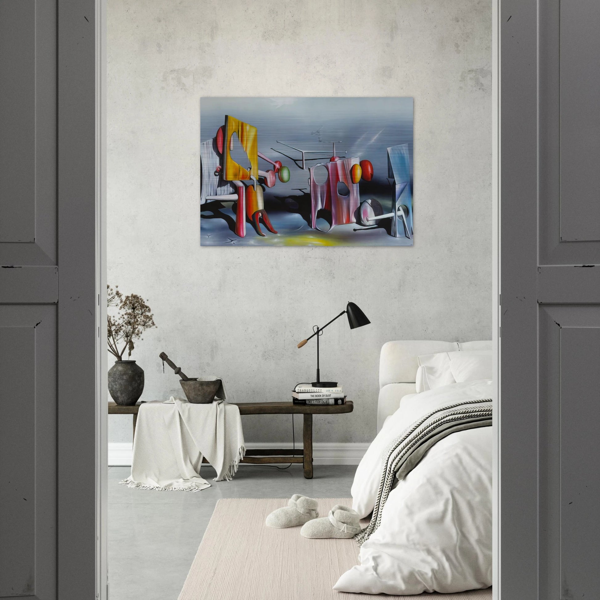 Reply to Red - Yves Tanguy Brushed Aluminum Print - 70x100 cm / 28x40 inches | Yves Tanguy Aluminum Print | Yves Tanguy Prints