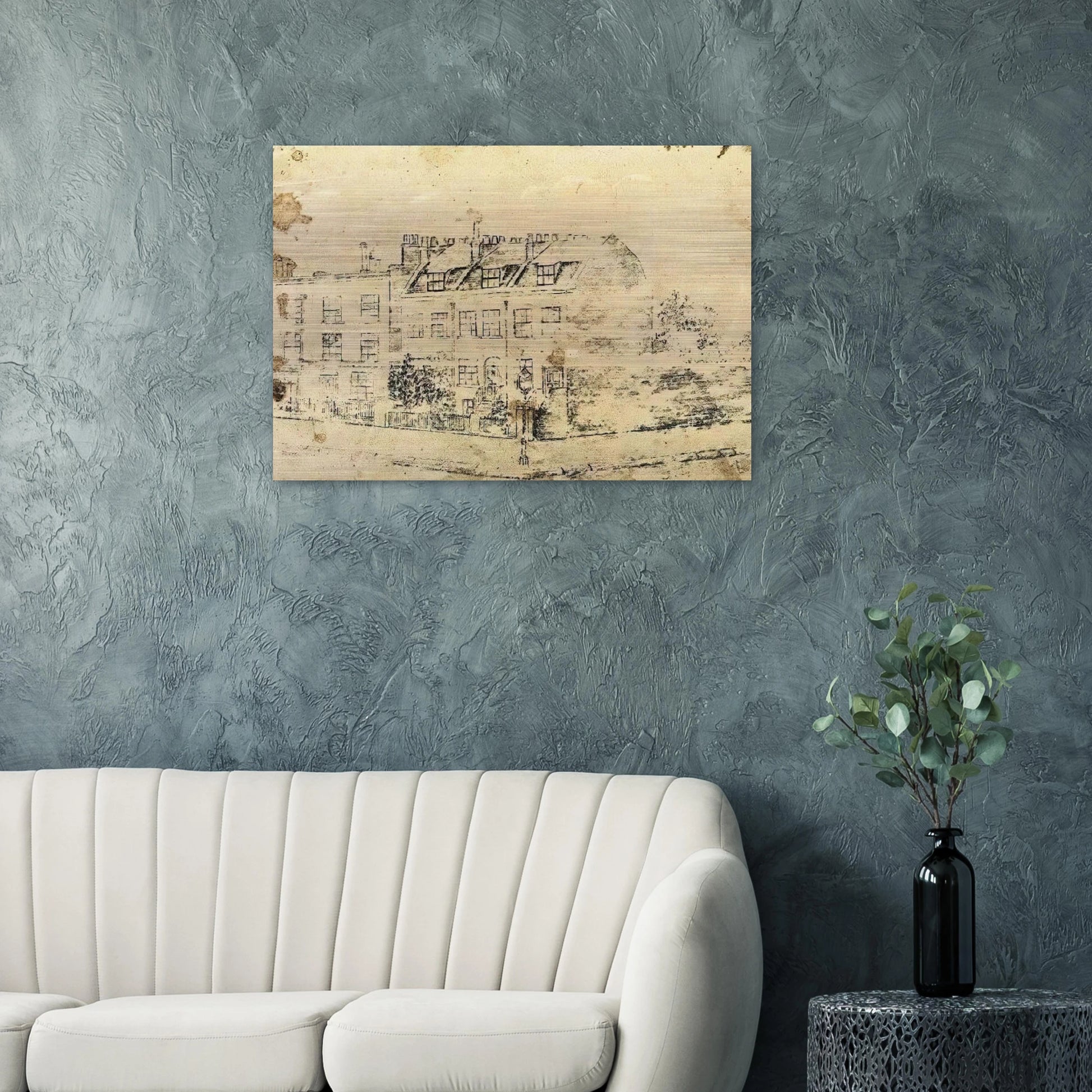 Vincent's Boarding House in Hackford Road, Brixton, London - Vincent van Gogh Brushed Aluminum Print - 70x100 cm / 28x40 inches | Vincent van Gogh Aluminum Print | Vincent van Gogh Prints