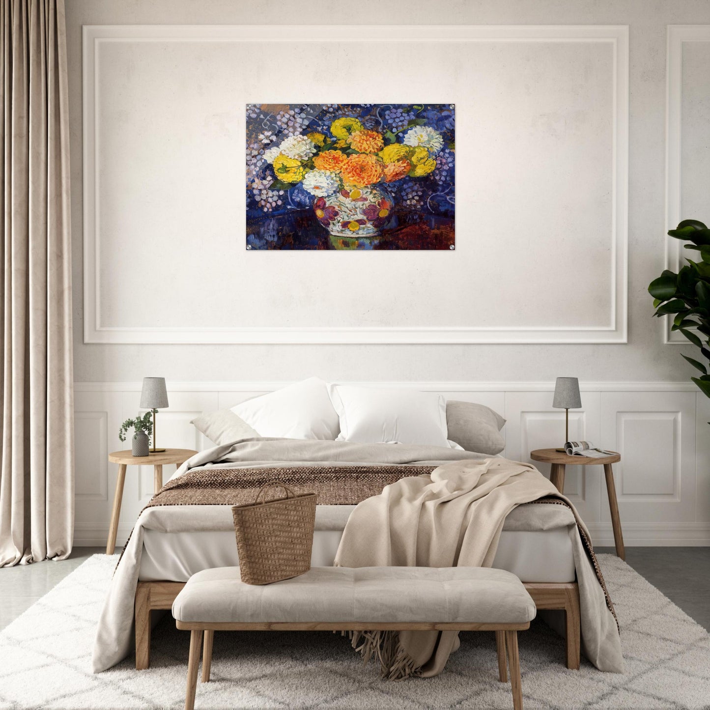 VASE OF FLOWERS 1907 - Theo van Rysselberghe Acrylic Print - 70x100 cm / 28x40″ inches | Theo van Rysselberghe Wall Art | Theo van Rysselberghe Prints