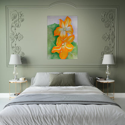 Squash Blossoms - Georgia O'Keeffe Brushed Aluminum Print - 70x100 cm / 28x40 inches | Georgia O'Keeffe Aluminum Print | Georgia O'Keeffe Prints
