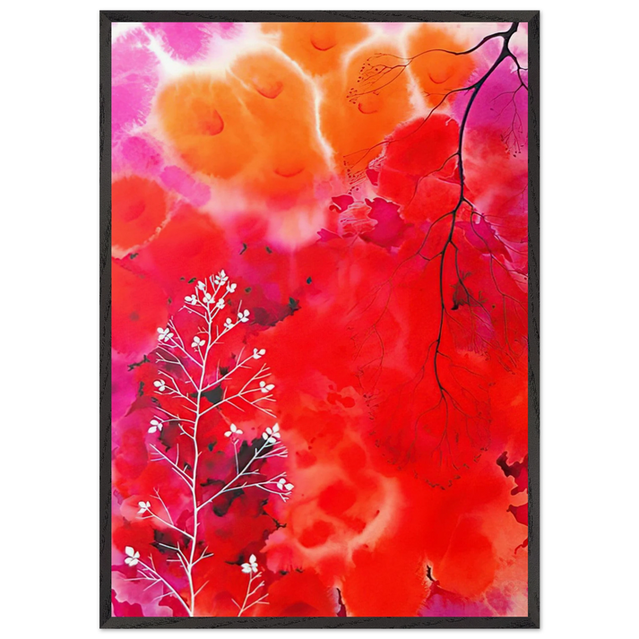 Flower Fantasy - Eyvind Earle 70x100 cm / 28x40 inches Framed Art Print – Black Wooden Frame