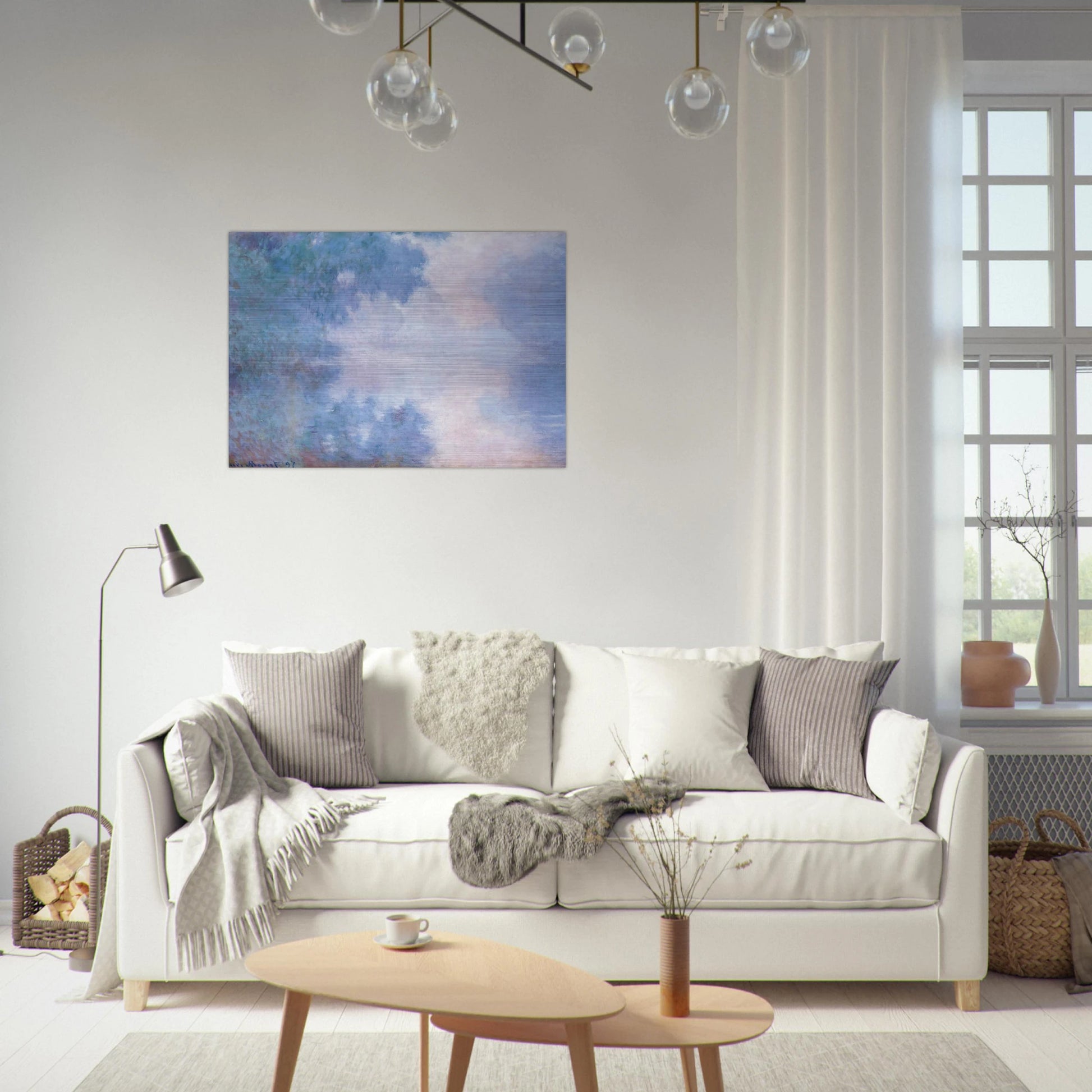 Morning on the Seine, Mist - claude monet Brushed Aluminum Print - 70x100 cm / 28x40 inches | claude monet Aluminum Print | claude monet Prints
