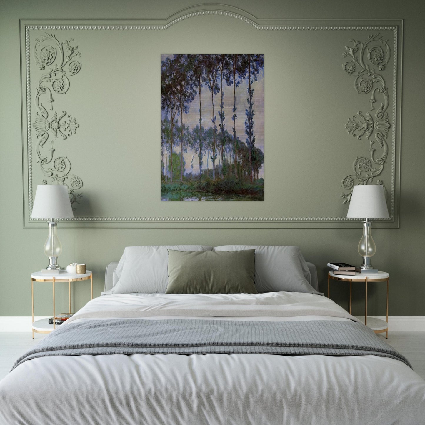 Poplars on the Banks of the River Epte, Overcast Weather - claude monet Brushed Aluminum Print - 70x100 cm / 28x40 inches | claude monet Aluminum Print | claude monet Prints