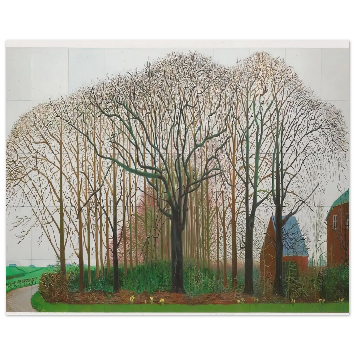 David Hockney - David Hockney Wall art - 20x25 cm / 8x10 Inches - Premium Wooden Framed Poster With Fine Art Paper - White frame