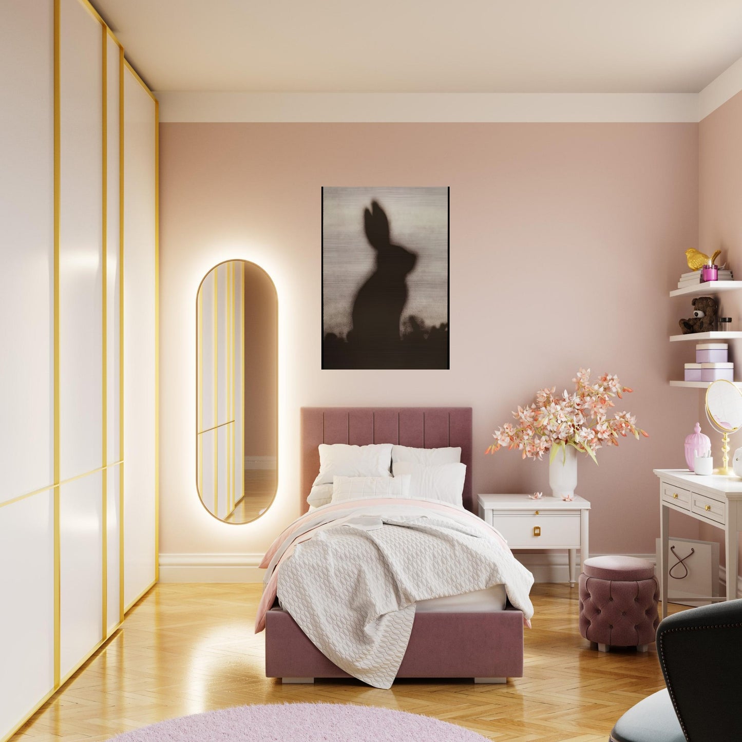 RABBIT 1986 - Edward Ruscha Brushed Aluminum Print - 70x100 cm / 28x40 inches | Edward Ruscha Aluminum Print | Edward Ruscha Prints
