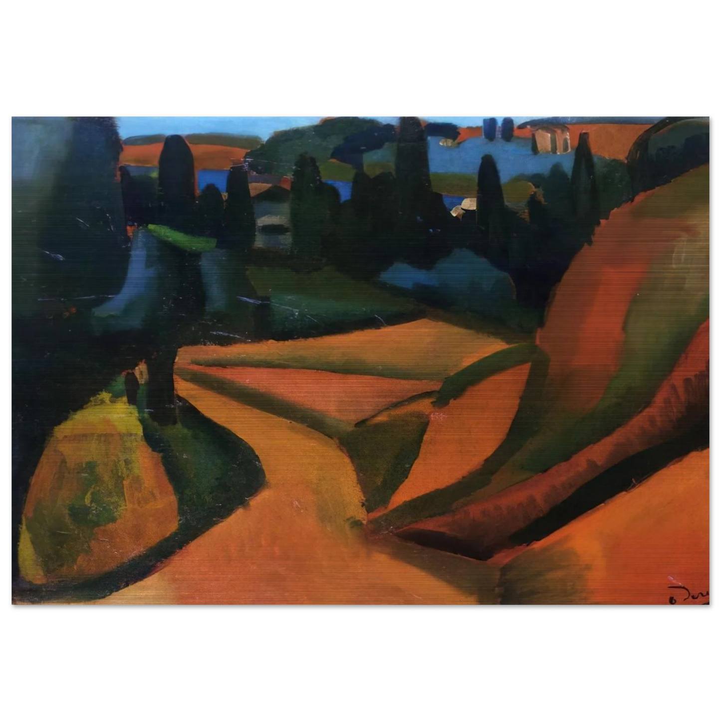 LANDSCAPE NEAR MARTIGUES 1908 - Andre Derain Brushed Aluminum Print - 70x100 cm / 28x40 inches | Andre Derain Aluminum Print | Andre Derain Prints